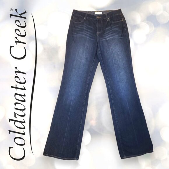 Women's Coldwater Creek Dark Wash Boot-Cut Denim Jeans Size: 8 - Picture 1 of 8